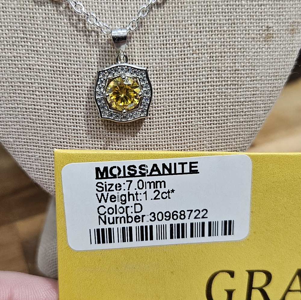 Yellow Moissanite Necklace